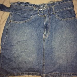 forever 21 ruffled skirt with belt